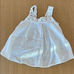 Elegant White Kids Tank Top with Lace Detail